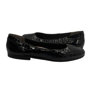 Trotters Black Arnello Leather Slip-On Loafers Size 11 Wide Women's